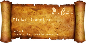 Mirkai Csendike névjegykártya